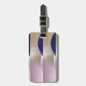 Retro Abstracte Semi Circles op Soft Gold Bagagelabel (Voorkant verticaal)