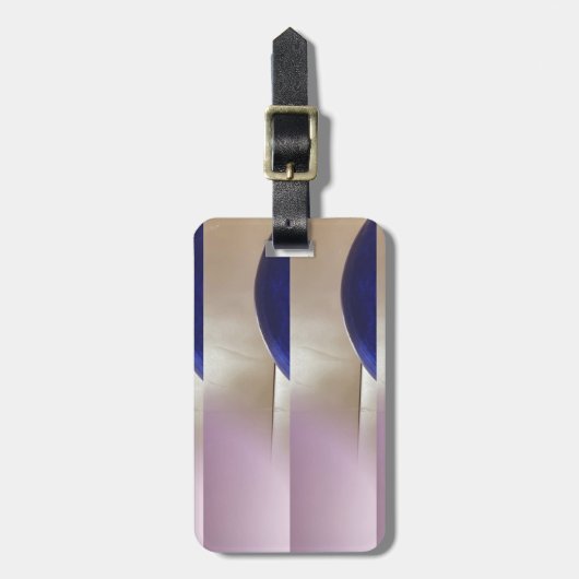 Retro Abstracte Semi Circles op Soft Gold Bagagelabel (Voorkant verticaal)