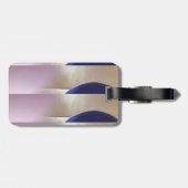 Retro Abstracte Semi Circles op Soft Gold Bagagelabel (Achterkant horizontaal)