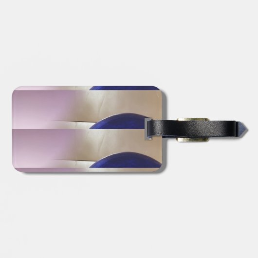 Retro Abstracte Semi Circles op Soft Gold Bagagelabel (Achterkant horizontaal)