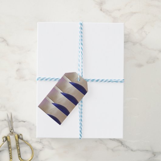 Retro Abstracte Semi Circles op Soft Gold Cadeaulabel (Met Touw)