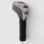 Retro Abstracte Semi Circles op Soft Gold Golfheadcover (Schuin)