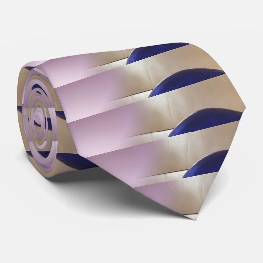 Retro Abstracte Semi Circles op Soft Gold Stropdas (Opgerold)