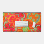 Retro Abstracte Speelse Boho Design Naam Bureaumat (Keyboard & Muis)