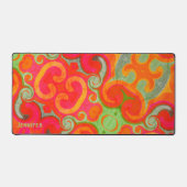 Retro Abstracte Speelse Boho Design Naam Bureaumat (Voorkant)