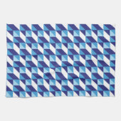 Retro Abstracte tinten van blauw geometrisch patro Theedoek (Horizontaal)