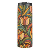 Retro Abstracte Tulp Bloemmotief Thermosbeker (Achterkant)
