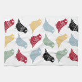 Retro Abstracte Vogels Mid-Century Modern Theedoek (Horizontaal)