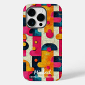 Retro Abstracte Vormen Aanpasbaar Design In Roze Case-Mate iPhone Case (Achterkant)