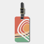 Retro abstracte vormen, kleurrijke kunstwerken bagagelabel (Voorkant verticaal)
