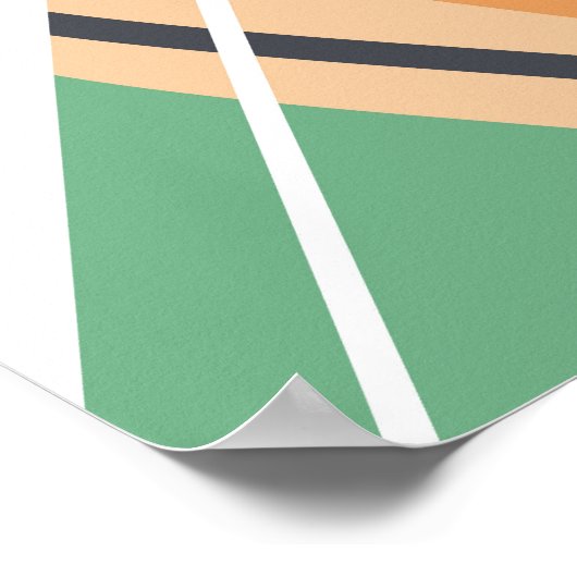 Retro abstracte vormen, kleurrijke kunstwerken poster (Hoek)