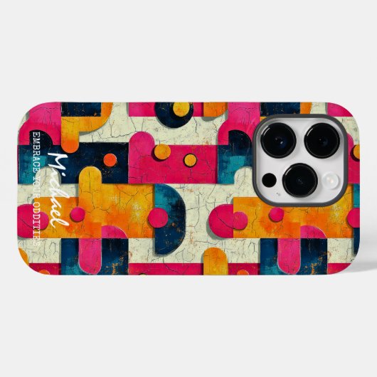 Retro Abstracte vormen  ontwerp in roze Case-Mate iPhone Case (Achterkant (horizontaal))