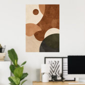 Retro Abstracte Vormen Poster | Terracotta Bauhaus (Thuiskantoor)