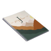 Retro  Abstracte Waterverf bergen Notitieboek (Rechterzijde)