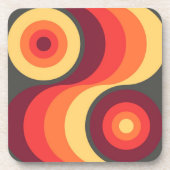 Retro Abstracte Wavy Rainbow Squares Abstracte Art Onderzetter (Voorkant)