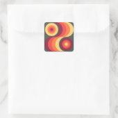 Retro Abstracte Wavy Rainbow Squares Abstracte Art Vierkante Sticker (Tas)