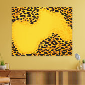 Retro Abstracte wegwerphuid (geel, zwart) Canvas Afdruk (Insitu (Woonkamer))