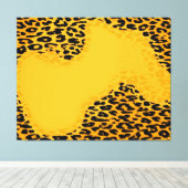 Retro Abstracte wegwerphuid (geel, zwart) Canvas Afdruk (Insitu (Houten vloer))