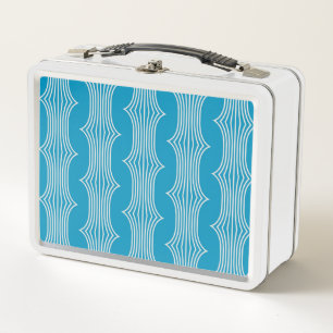Retro Abstracte witte lijnen op blauw patroon