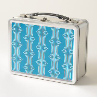 Retro Abstracte witte lijnen op blauw patroon