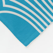 Retro Abstracte witte lijnen op blauw patroon Fleece Deken (Hoek)