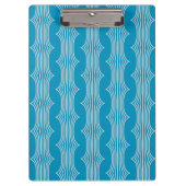 Retro Abstracte witte lijnen op blauw patroon Klembord (Voorkant)