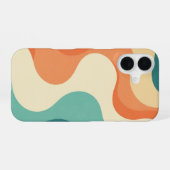 Retro Abstracte Zee Schuim iPhone 16 Hoesje (Achterkant horizontaal)
