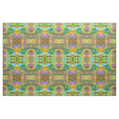 Retro abstracte zonnebloem schilderij groen goud stof (Fat Quarter)