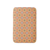 Retro Abstrat Blue en Oranje Daisies Pattern Badmat (Voorkant Verticaal)