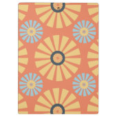 Retro Abstrat Blue en Oranje Daisies Pattern Klembord (Achterkant)