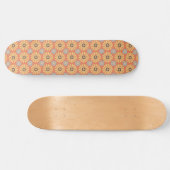 Retro Abstrat Blue en Oranje Daisies Pattern Persoonlijk Skateboard (Horizontaal)
