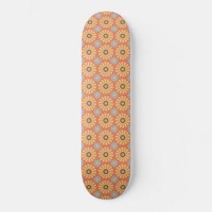 Retro Abstrat Blue en Oranje Daisies Pattern Persoonlijk Skateboard