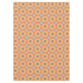 Retro Abstrat Blue en Oranje Daisies Pattern Tafelkleed (Voorkant)