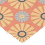Retro Abstrat Blue en Oranje Daisies Pattern Tafelkleed (Gekanteld)
