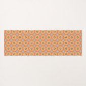 Retro Abstrat Blue en Oranje Daisies Pattern Yogamat (Achterkant (horizontaal))