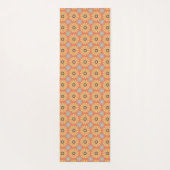 Retro Abstrat Blue en Oranje Daisies Pattern Yogamat (Achterkant)