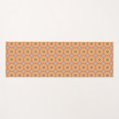 Retro Abstrat Blue en Oranje Daisies Pattern Yogamat (Voorkant (horizontaal))