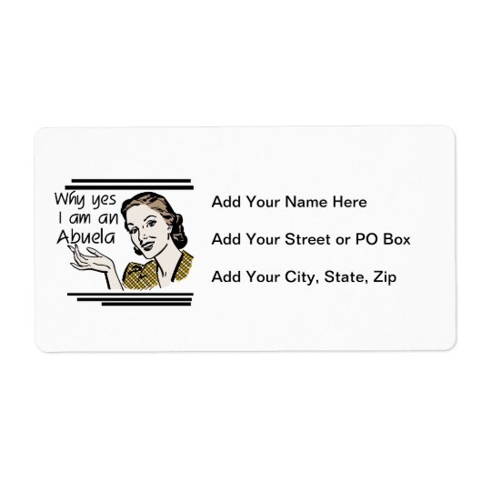 Retro Abuela Gits Etiket (Voorkant)