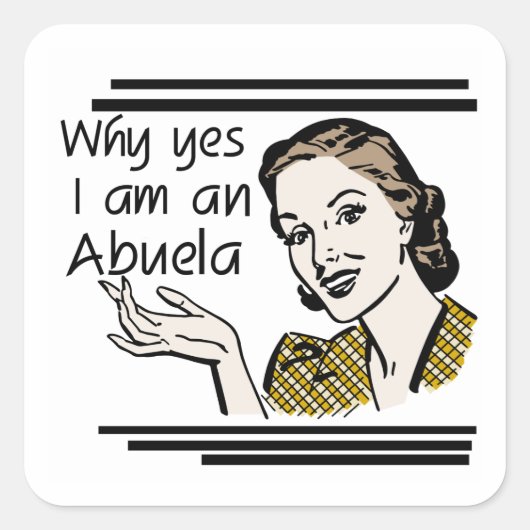 Retro Abuela Gits Vierkante Sticker (Voorkant)