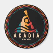 Retro Acadia Kayaking Magneet (Voorkant)