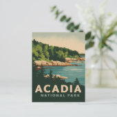Retro Acadia National Park Bar Harbor Feestdagenkaart (Staand voorkant)