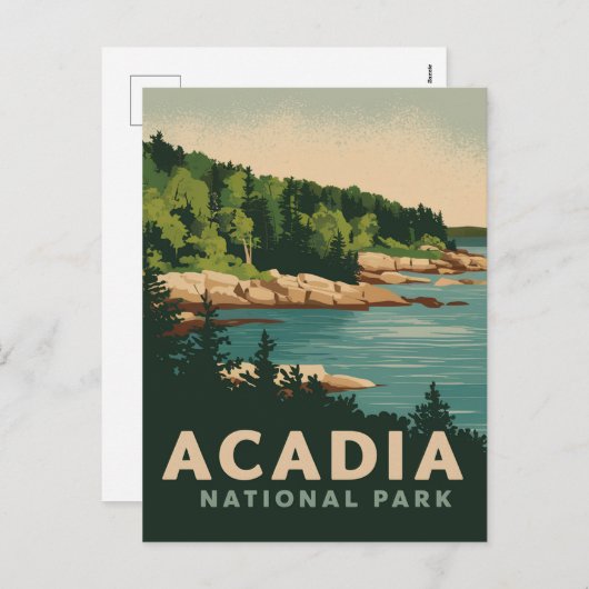 Retro Acadia National Park Bar Harbor Feestdagenkaart (Voorkant / Achterkant)