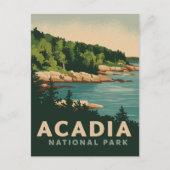Retro Acadia National Park Bar Harbor Feestdagenkaart (Voorkant)