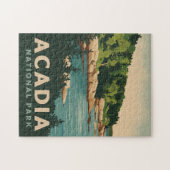 Retro Acadia National Park Bar Harbor Legpuzzel (Horizontaal)