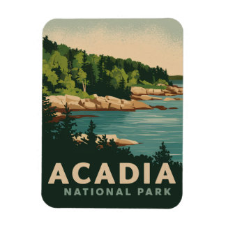 Retro Acadia National Park Bar Harbor Magneet