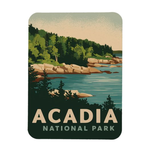 Retro Acadia National Park Bar Harbor Magneet (Verticaal)