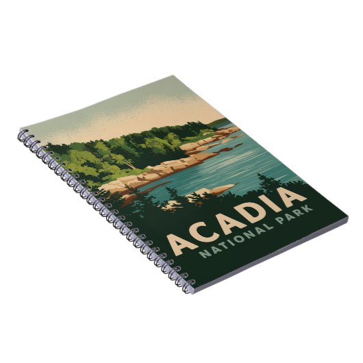 Retro Acadia National Park Bar Harbor Notitieboek (Rechterzijde)