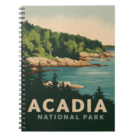 Retro Acadia National Park Bar Harbor Notitieboek (Voorkant)