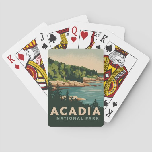 Retro Acadia National Park Bar Harbor Pokerkaarten (Achterkant)