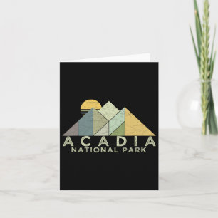 Retro Acadia National Park Gesleten Wandelen Kaart